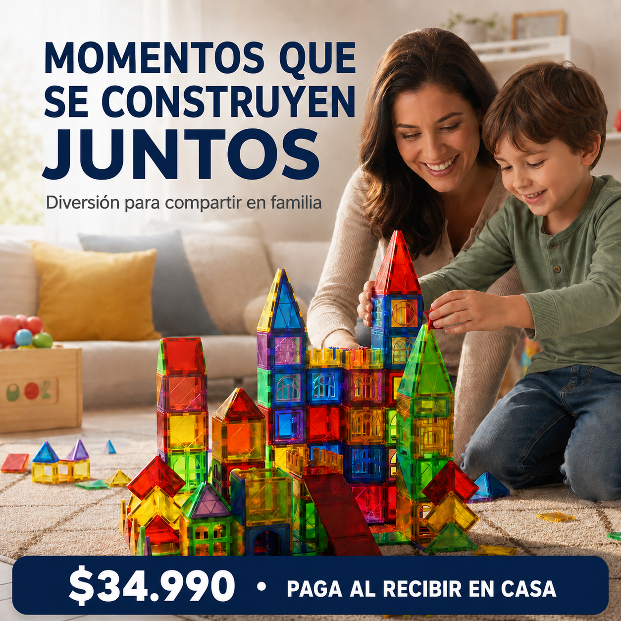 Bloques Magnéticos de Construcción Infantil | Creatividad y Diversión sin Pantallas